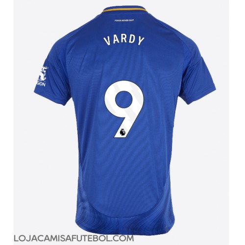 Camisa de Futebol Leicester City Jamie Vardy #9 Equipamento Principal 2024-25 Manga Curta